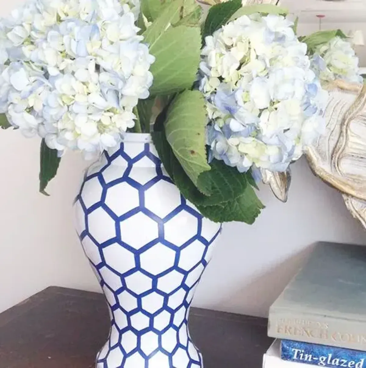 14" Mesh Ginger Jar - Blue - Dana Gibson