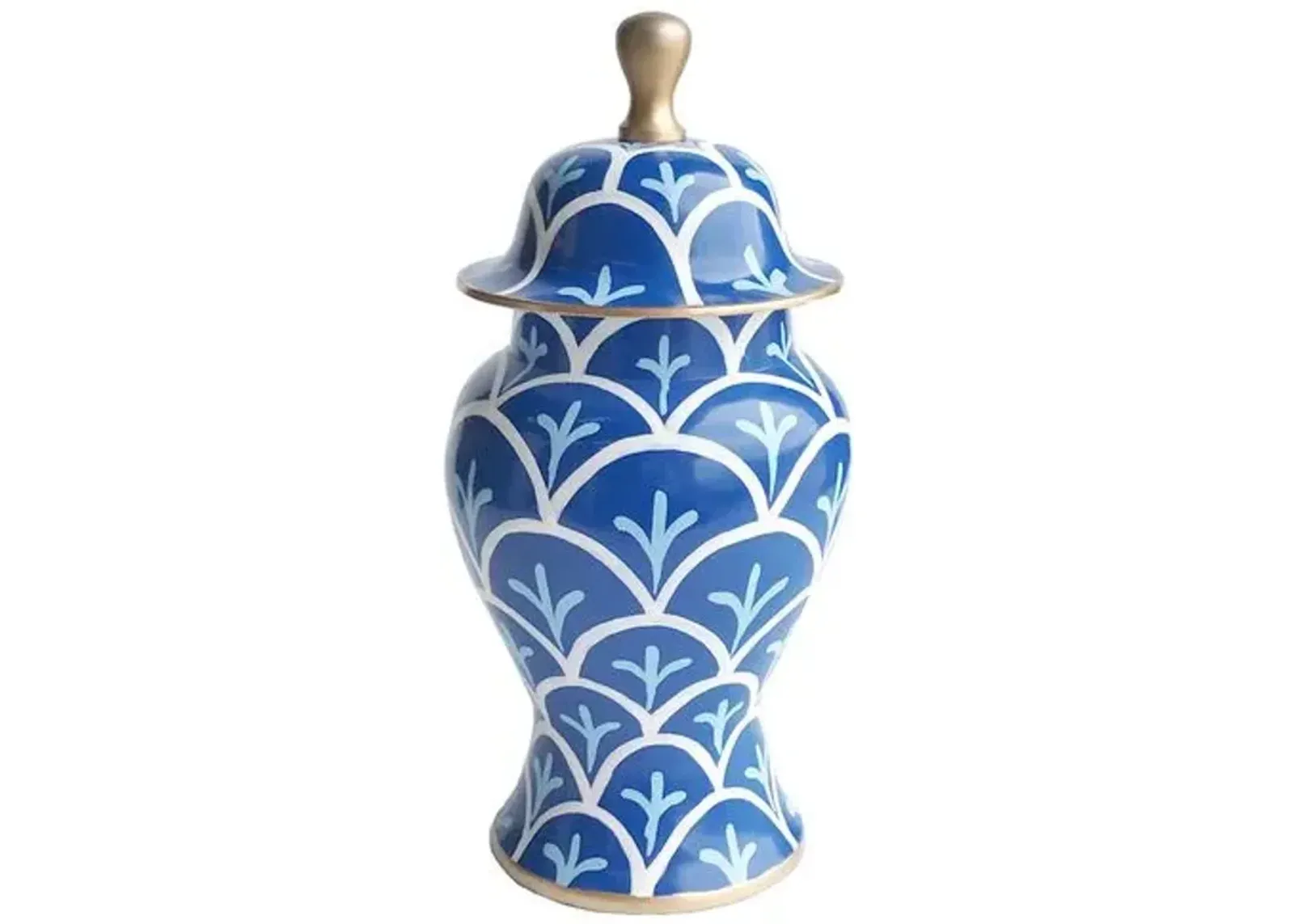 14" Bedford Ginger Jar - Blue/White - Dana Gibson