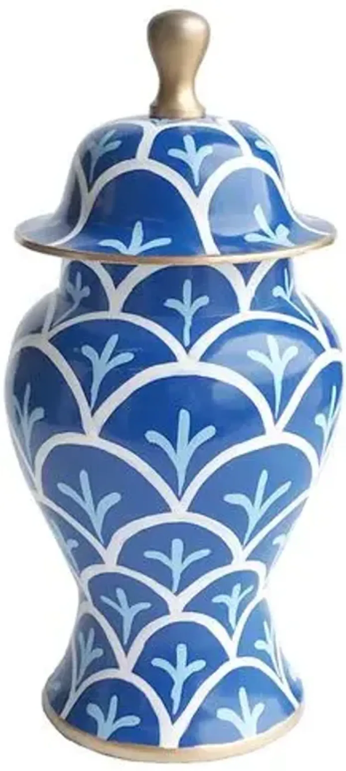 14" Bedford Ginger Jar - Blue/White - Dana Gibson