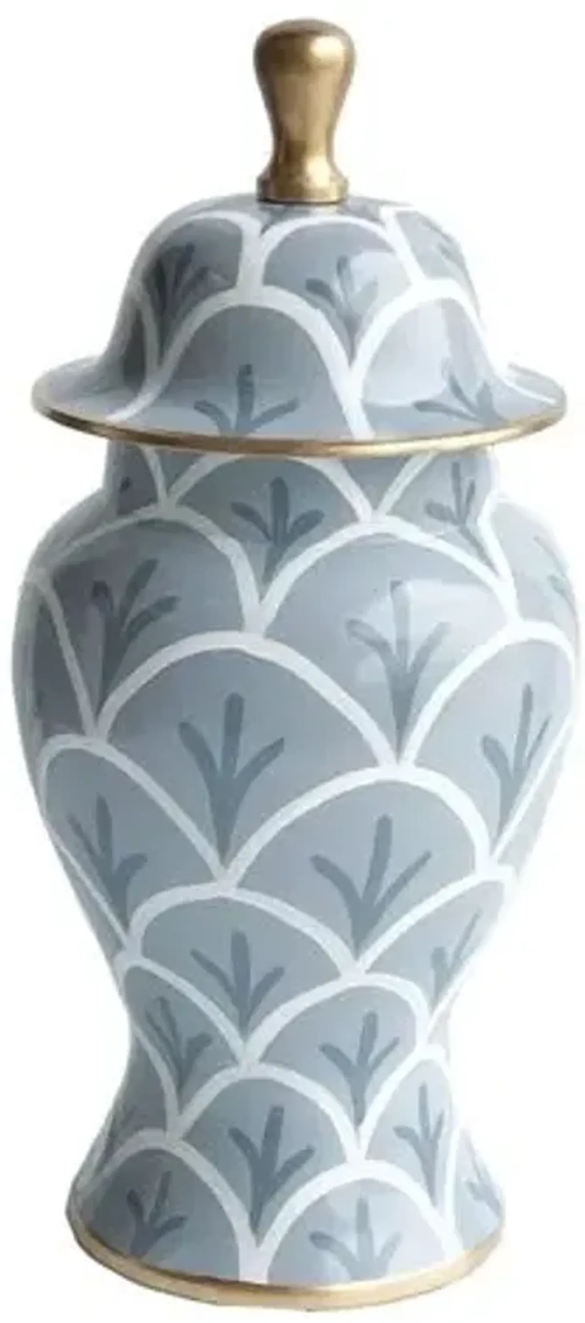 14" Bedford Ginger Jar - Gray/White - Dana Gibson