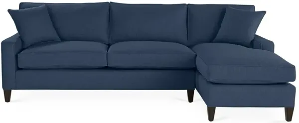 Liza Right-Facing Sectional - Indigo Linen - Miles Talbott - Blue