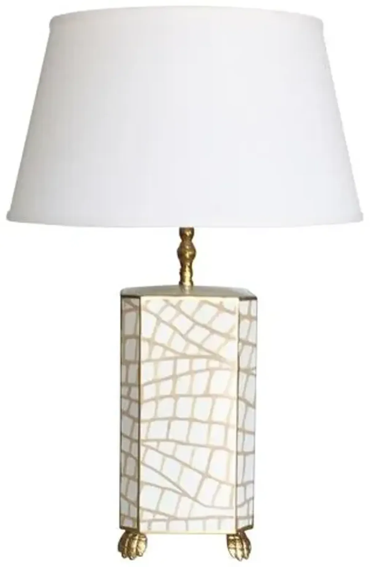 Croc Table Lamp - White/Gold - Dana Gibson