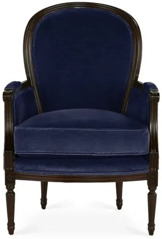 Germaine II Bergère - Lapis Velvet - Joe Ruggiero - Handcrafted - Blue - Blue