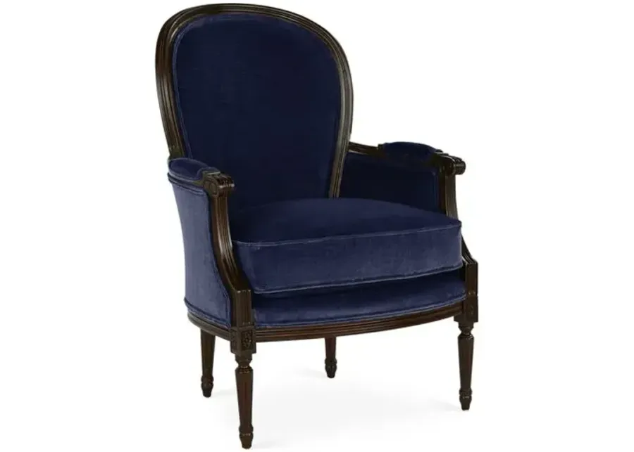 Germaine II Bergère - Lapis Velvet - Joe Ruggiero - Handcrafted - Blue - Blue