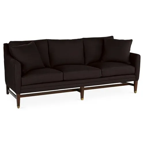 Arden Sofa - Black Linen - Handcrafted