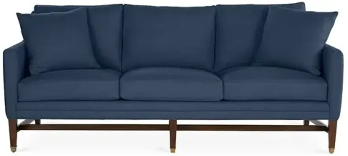 Arden Sofa - Indigo Linen - Handcrafted