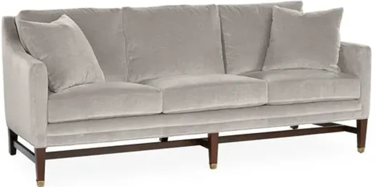 Arden Sofa - Gray Velvet - Handcrafted