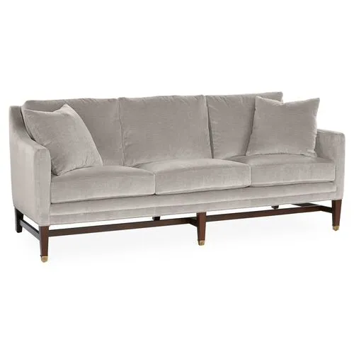 Arden Sofa - Gray Velvet - Handcrafted