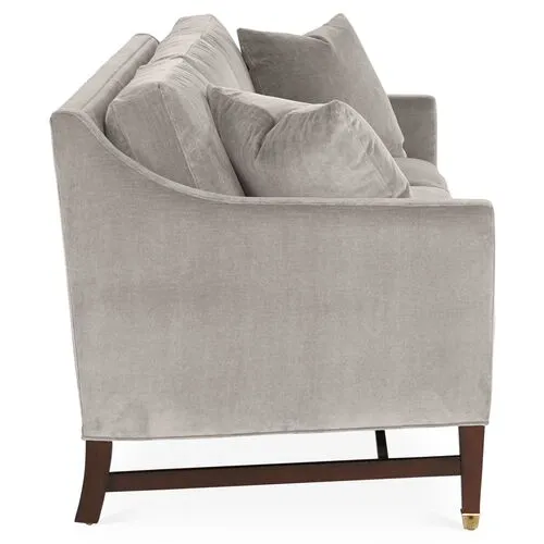 Arden Sofa - Gray Velvet - Handcrafted