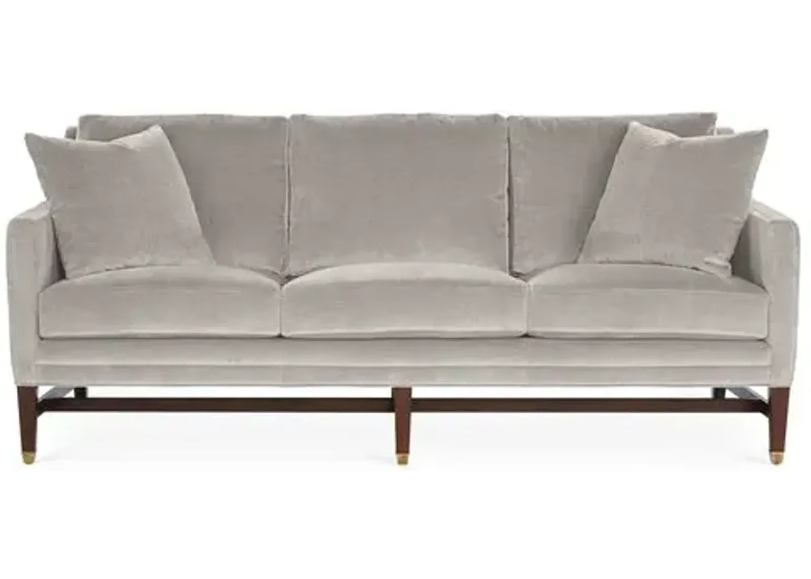 Arden Sofa - Gray Velvet - Handcrafted