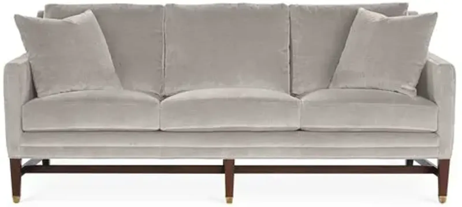 Arden Sofa - Gray Velvet - Handcrafted