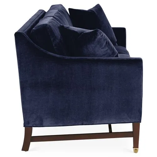 Arden Sofa - Lapis Velvet - Handcrafted