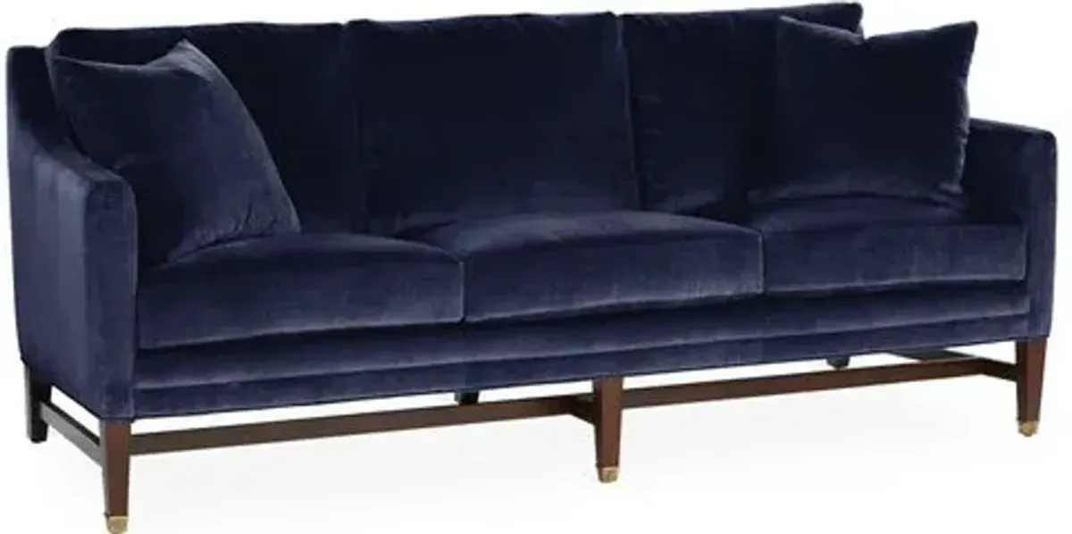 Arden Sofa - Lapis Velvet - Handcrafted