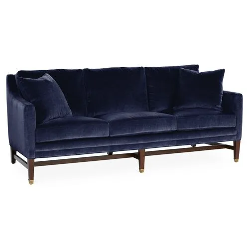 Arden Sofa - Lapis Velvet - Handcrafted