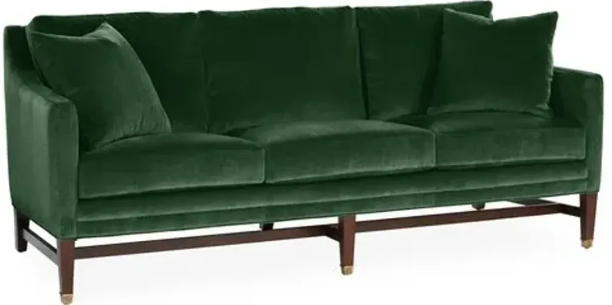 Arden Sofa - Emerald Velvet - Handcrafted