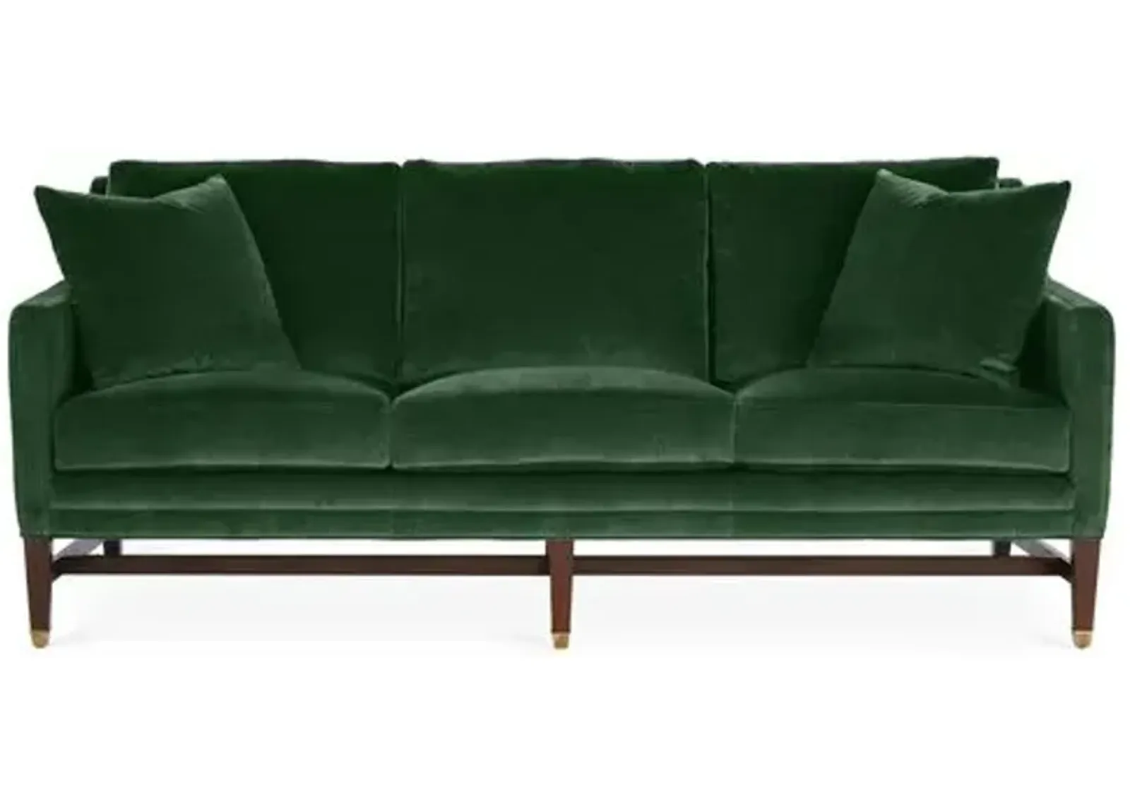 Arden Sofa - Emerald Velvet - Handcrafted