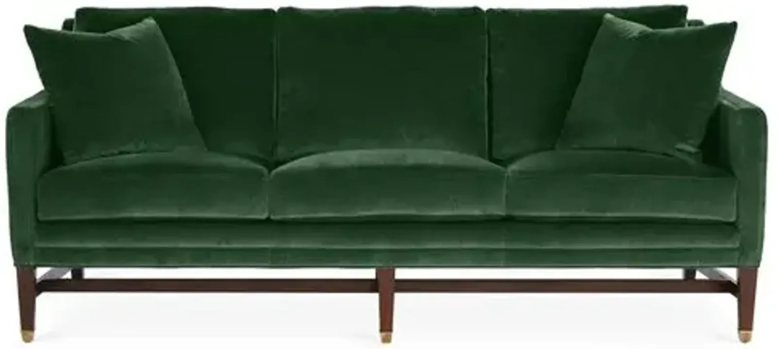 Arden Sofa - Emerald Velvet - Handcrafted