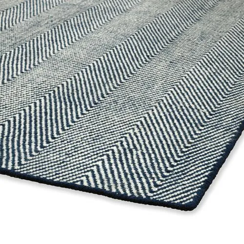 Onika Outdoor Handwoven Rug - Navy - Blue - Blue