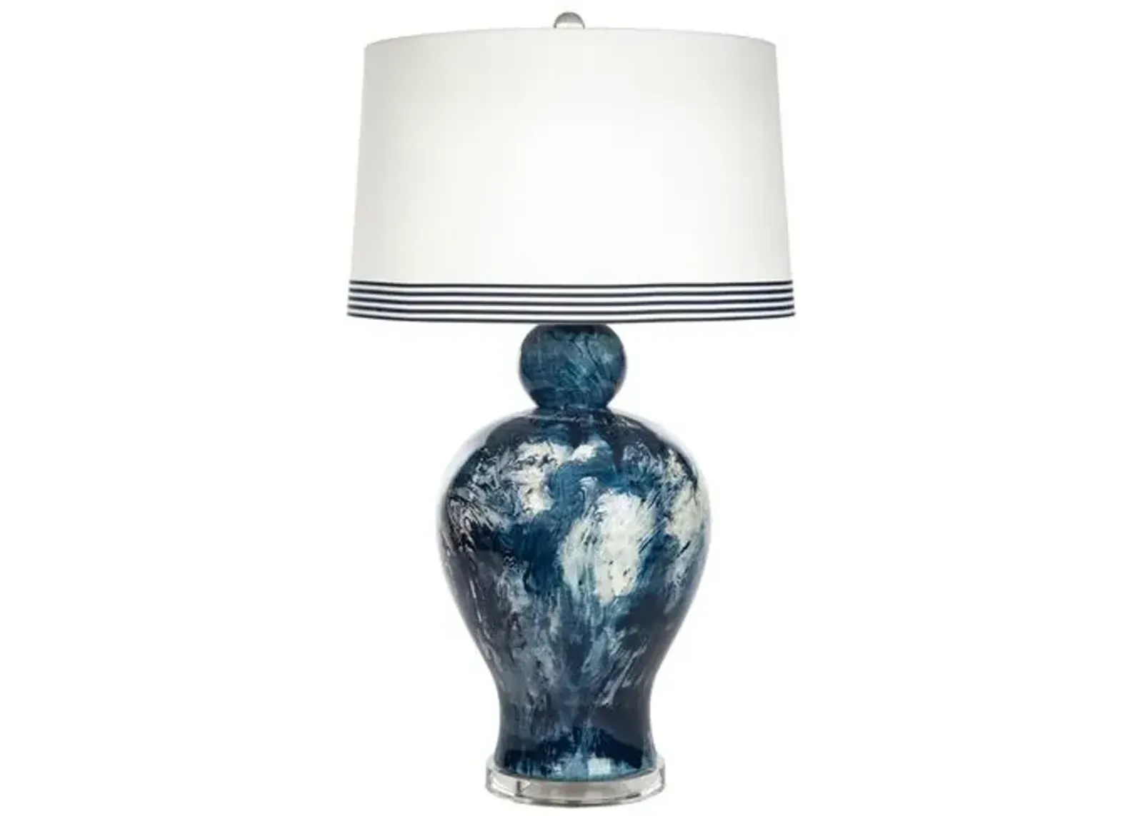 Barclay Butera - Bradburn Home - Payton Table Lamp - Navy/White Swirl