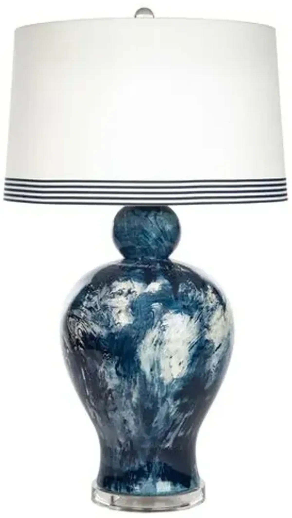 Barclay Butera - Bradburn Home - Payton Table Lamp - Navy/White Swirl