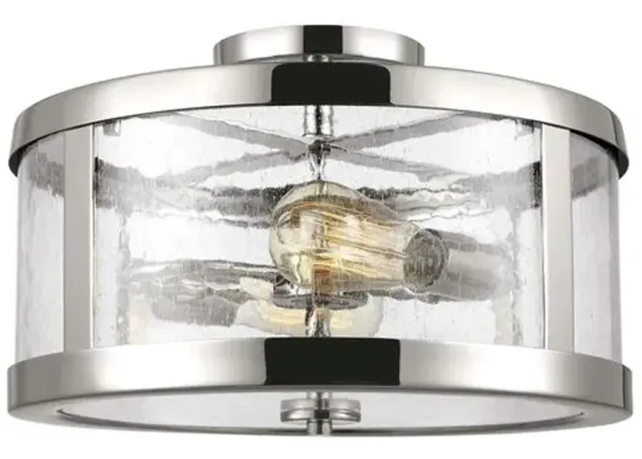 Visual Comfort - Harrow 2-Light Semi-Flush Mount - Polished Nickel - Silver