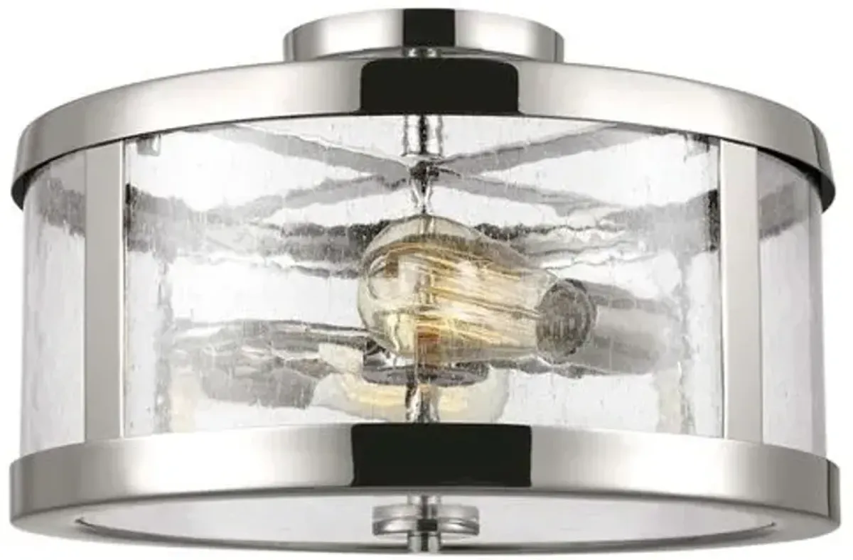 Visual Comfort - Harrow 2-Light Semi-Flush Mount - Polished Nickel - Silver