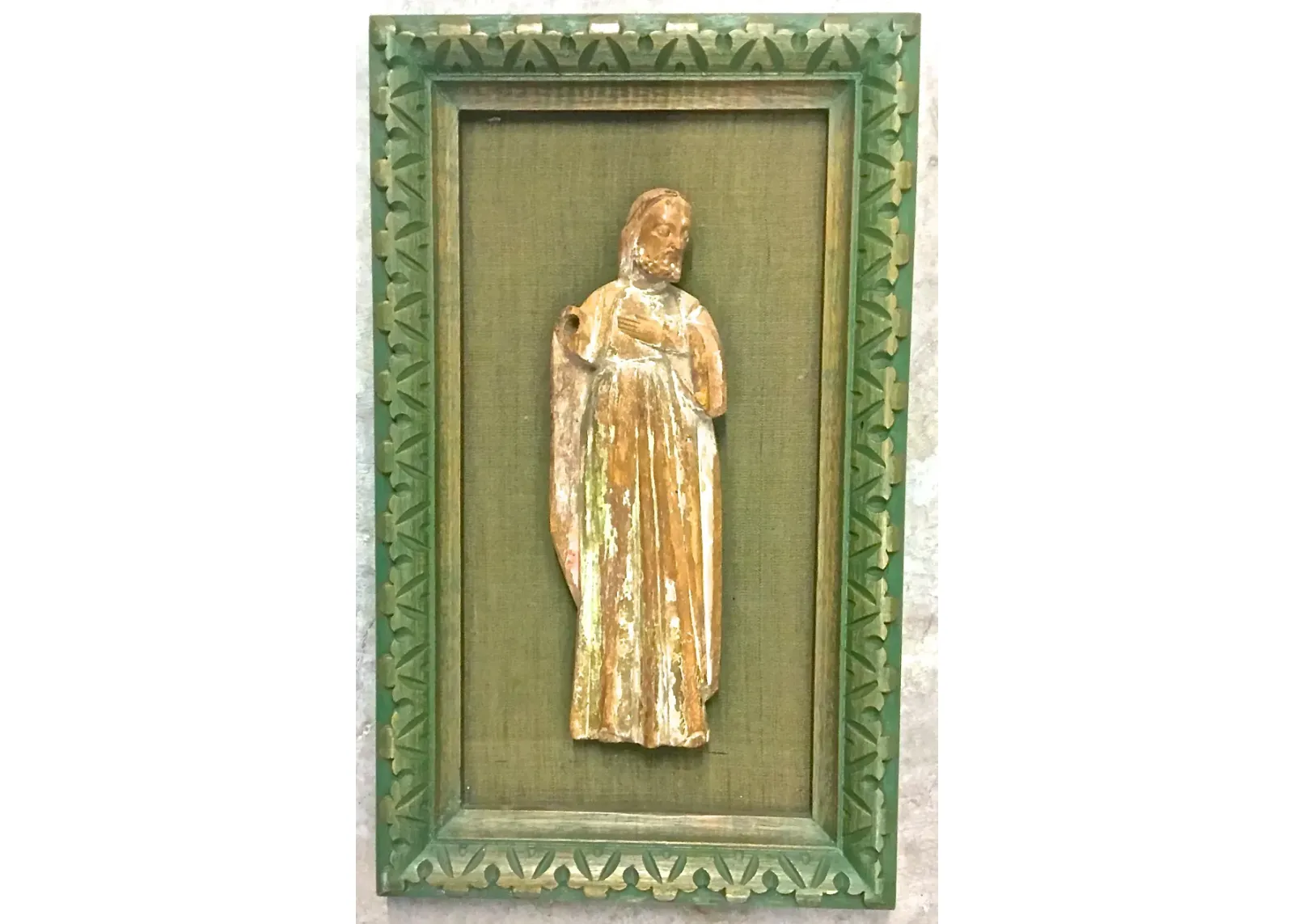 Framed Philippine Santos Sculpture - Vermilion Designs - Gold