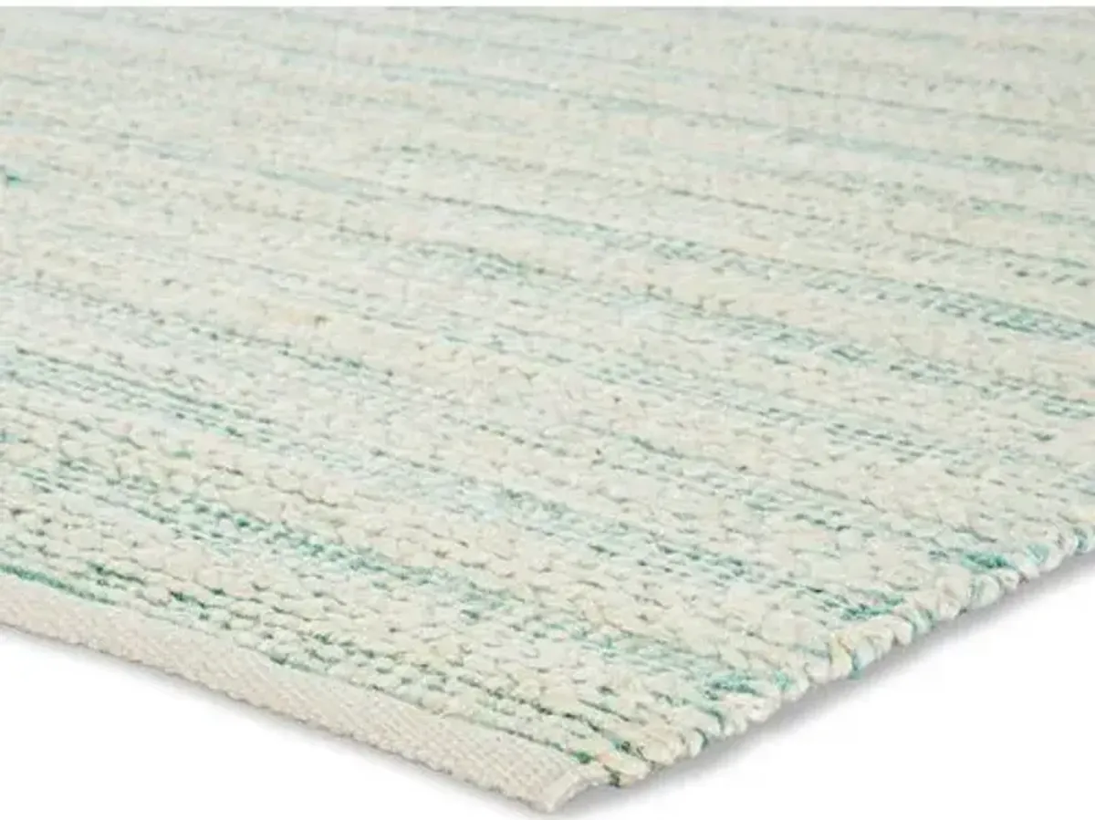 Yarid Flat-Weave Rug - White/Turquoise - Blue - Blue