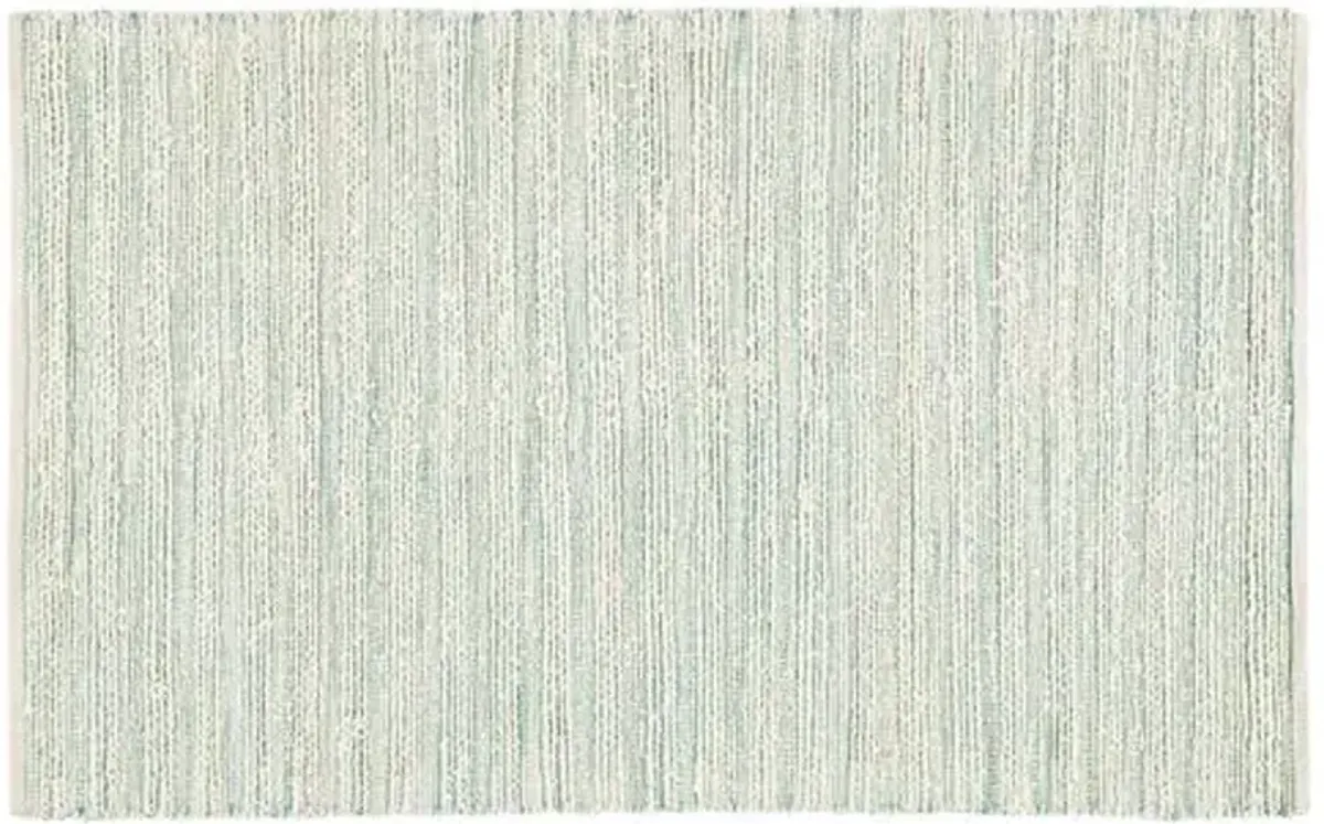 Yarid Flat-Weave Rug - White/Turquoise - Blue - Blue