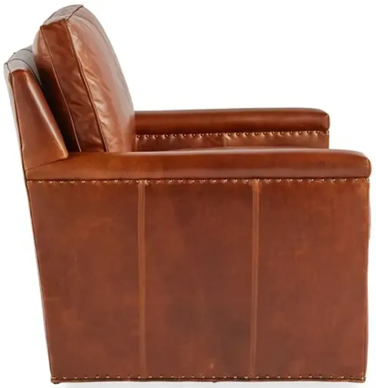 Miller Swivel Chair - Caramel Leather - Massoud