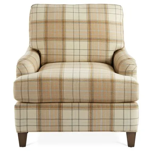 Jefferson Club Chair - Cream/Tan - Massoud