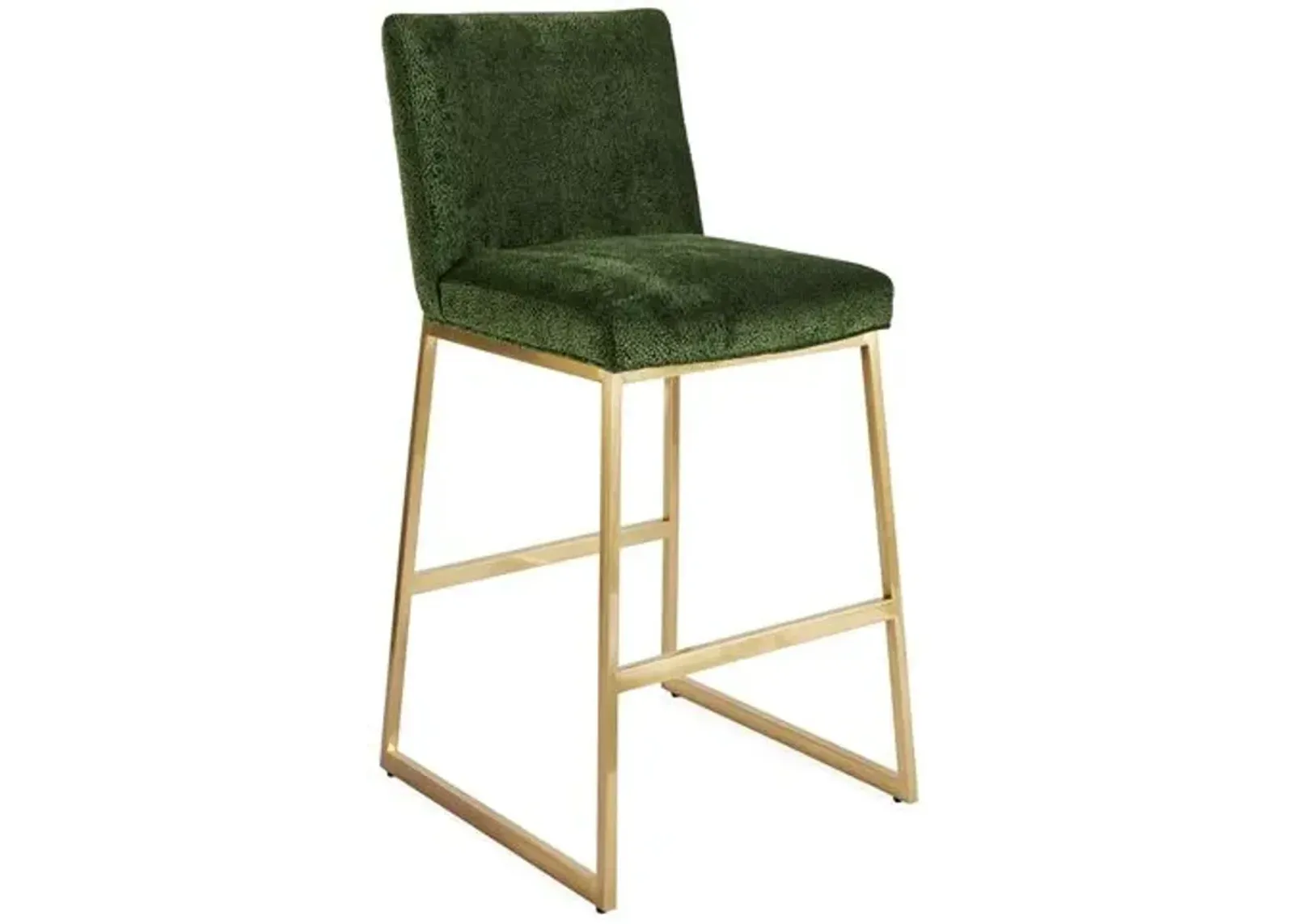 Hollas Barstool - Emerald/Brass - Massoud - Green