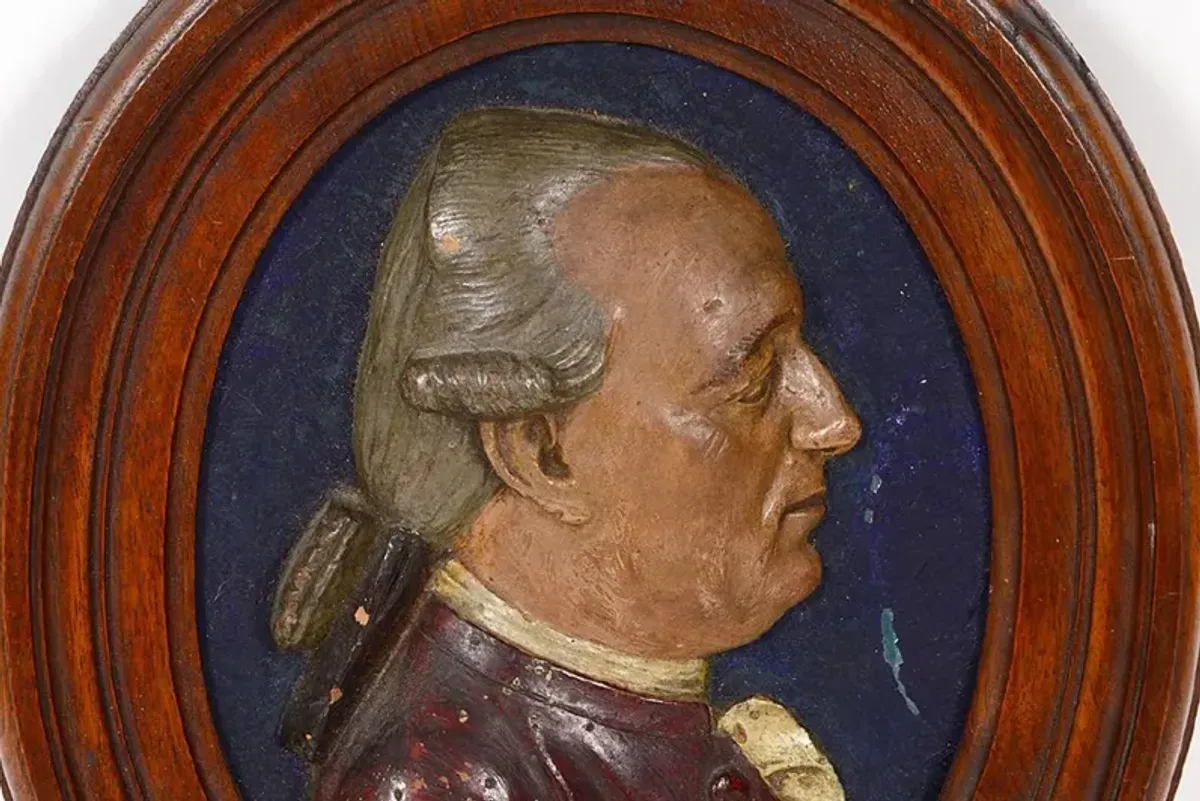 18th-C. Oval Terracotta Portrait Plaque - Vermilion Designs - Brown