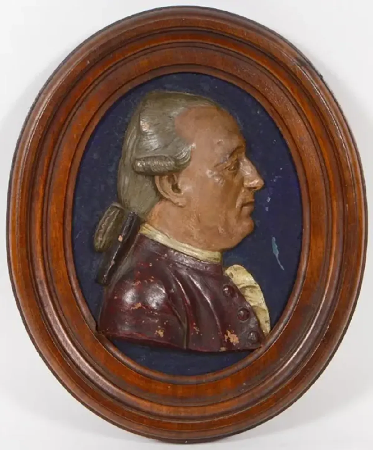 18th-C. Oval Terracotta Portrait Plaque - Vermilion Designs - Brown