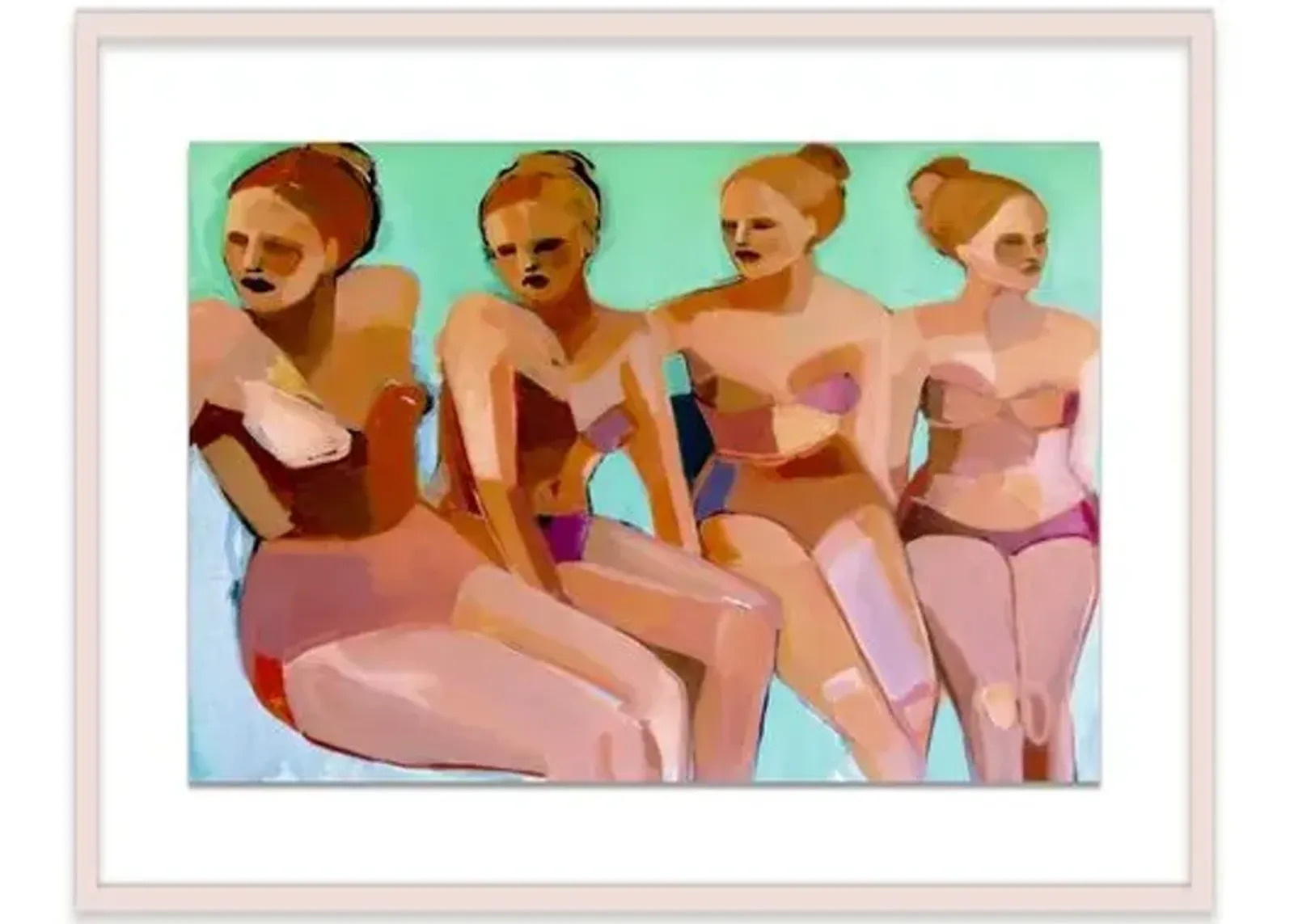 Hayley Mitchell - Four Bathers - Pink