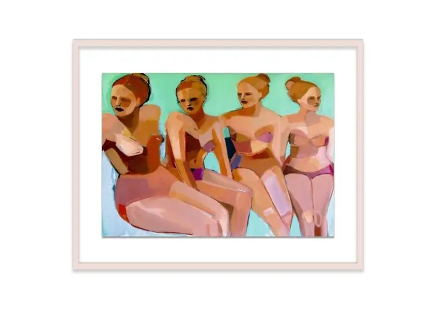 Hayley Mitchell - Four Bathers - Pink