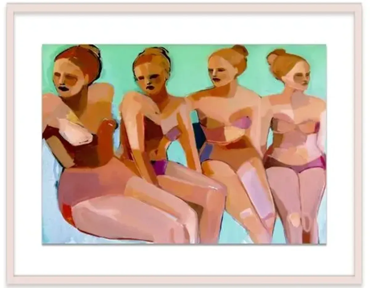 Hayley Mitchell - Four Bathers - Pink