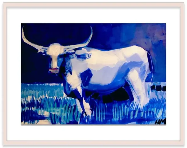 Hayley Mitchell, Blue Longhorn Painting