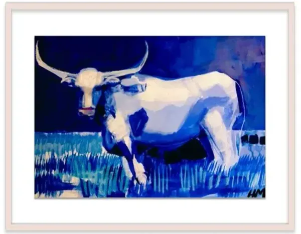 Hayley Mitchell - Blue Longhorn Painting