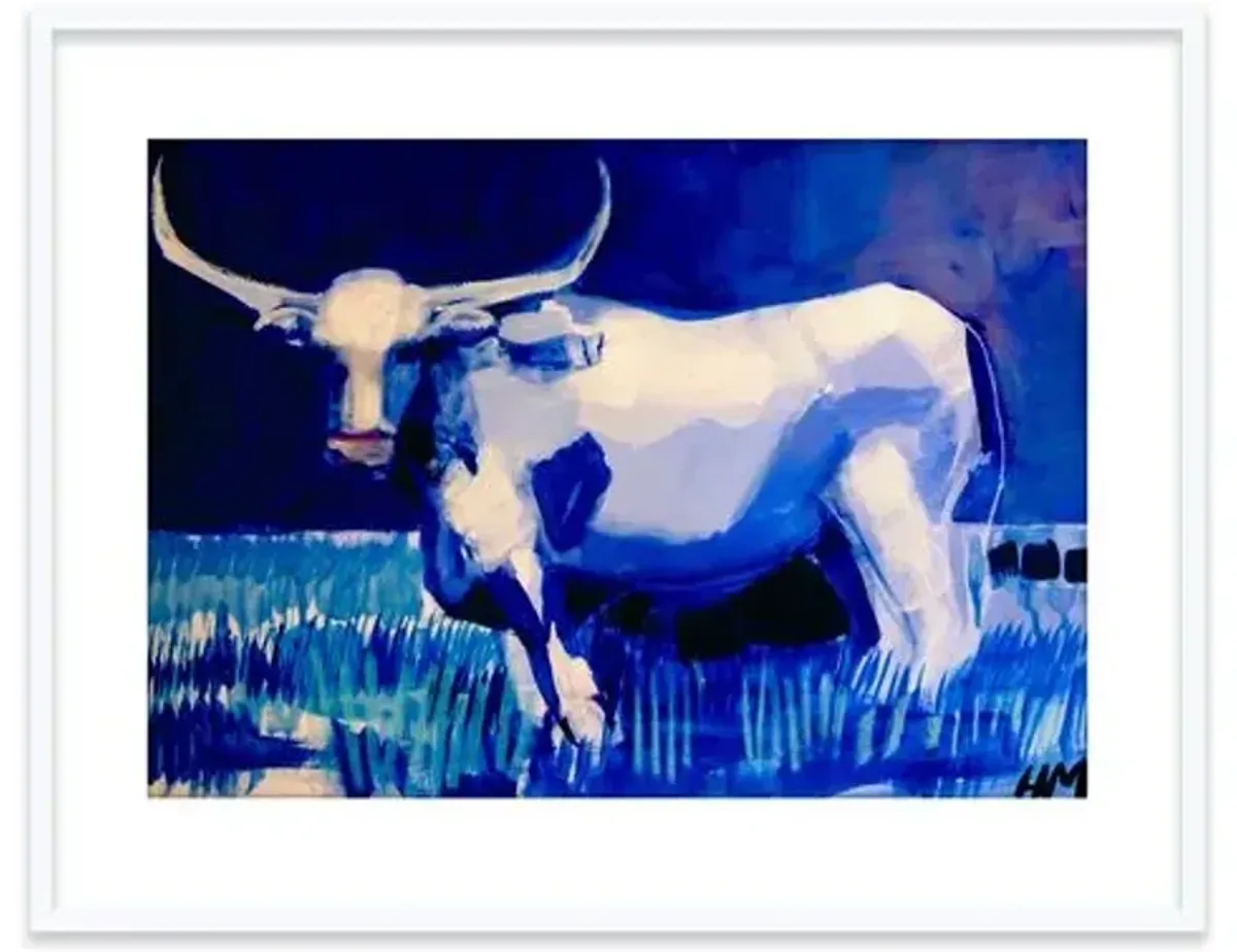 Hayley Mitchell - Blue Longhorn Painting