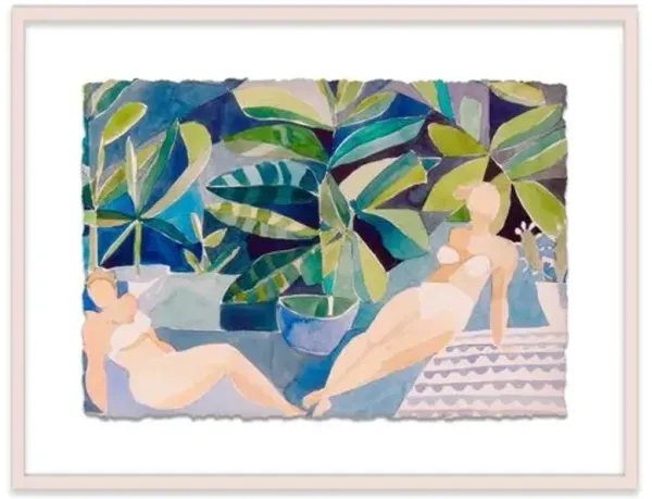 Hayley Mitchell - Bathers II Painting - Green