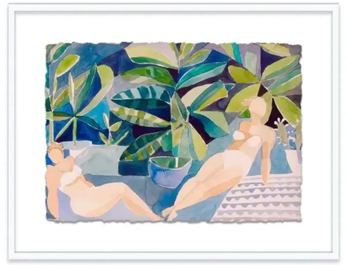 Hayley Mitchell - Bathers II Painting - Green