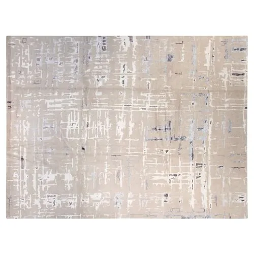 9'x12' Diamond Hand-Knotted Rug - Gray - F.J. Kashanian - Gray