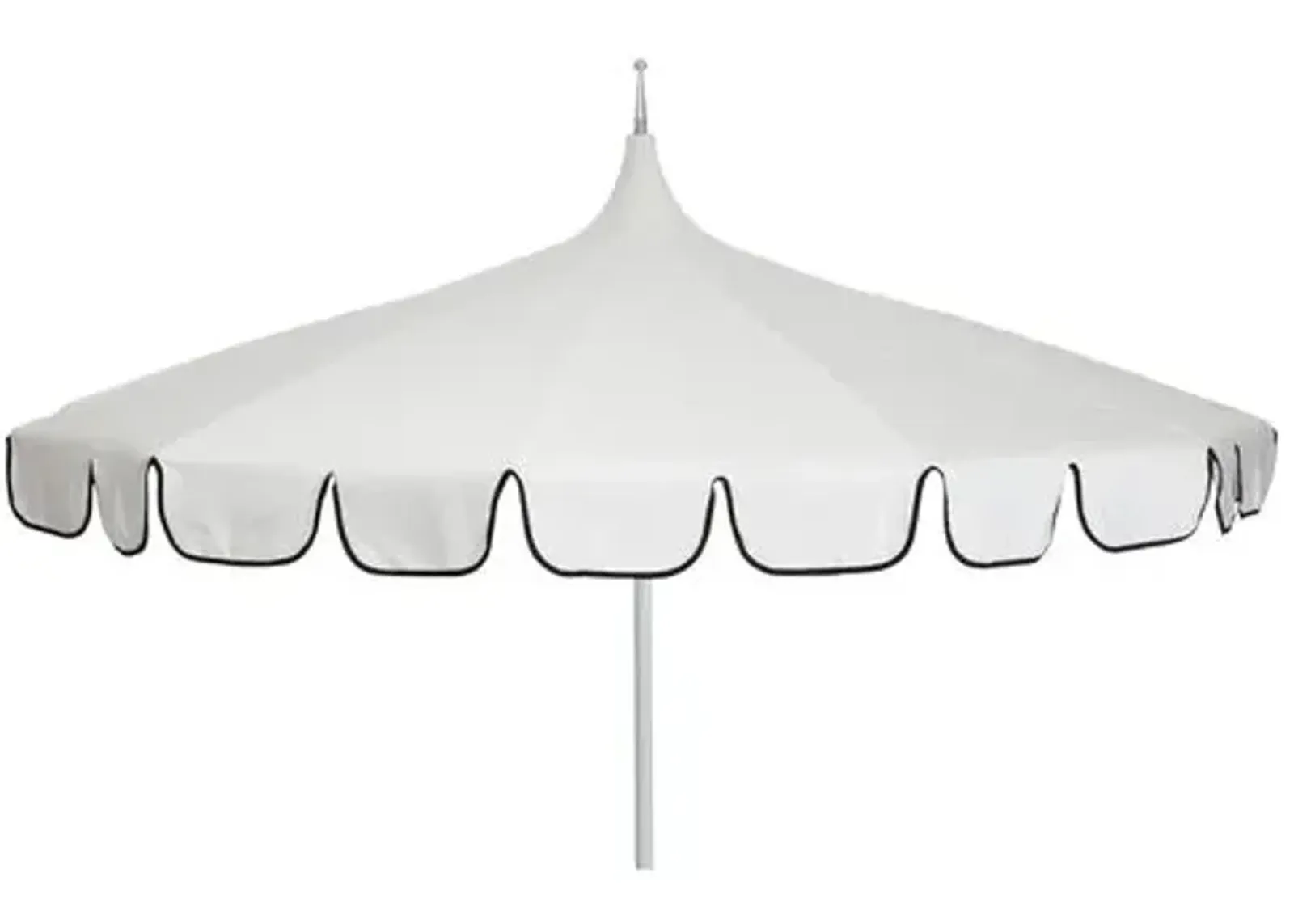 Aya Patio Umbrella - Ivory/Black