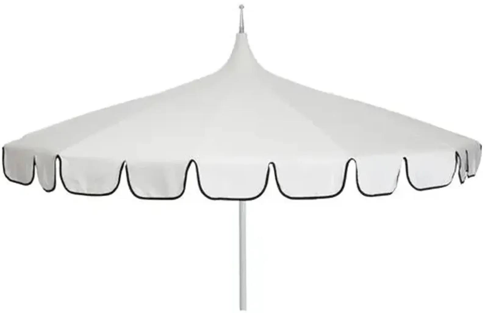 Aya Patio Umbrella - Ivory/Black