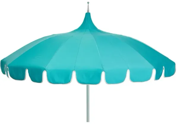 Aya Pagoda Patio Umbrella - Sunbrella - Blue