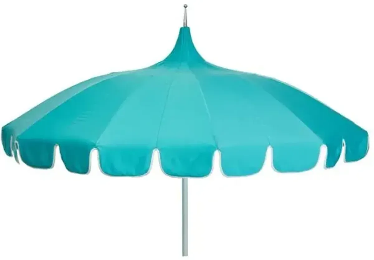 Aya Pagoda Patio Umbrella - Sunbrella - Blue