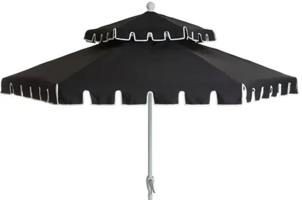 Poppy Two-Tier Patio Umbrella - Black