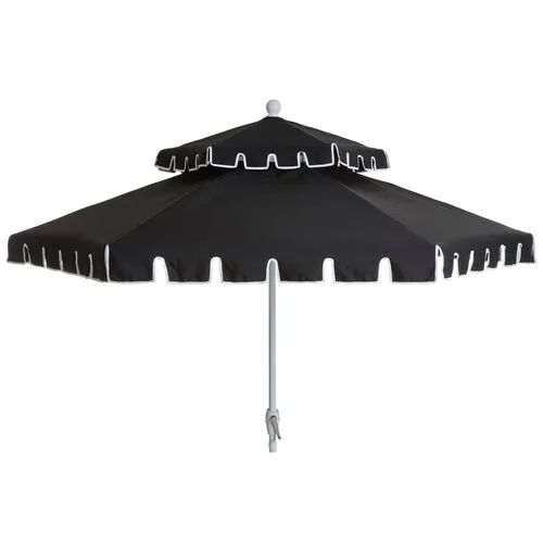 Poppy Two-Tier Patio Umbrella - Black