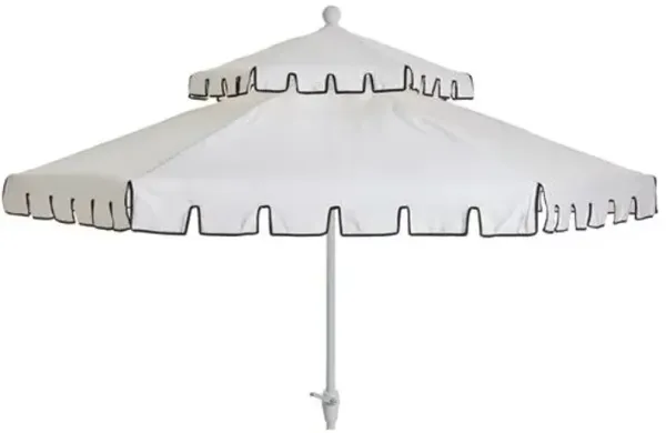 Poppy Two-Tier Patio Umbrella - Sunbrella - Ivory